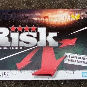 Risk Board Game Box - Red, Black, White Artwork